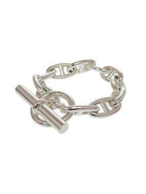 Hermes Chaine D'ancre GM 11 Frames Silver 925 Bracelet 0506